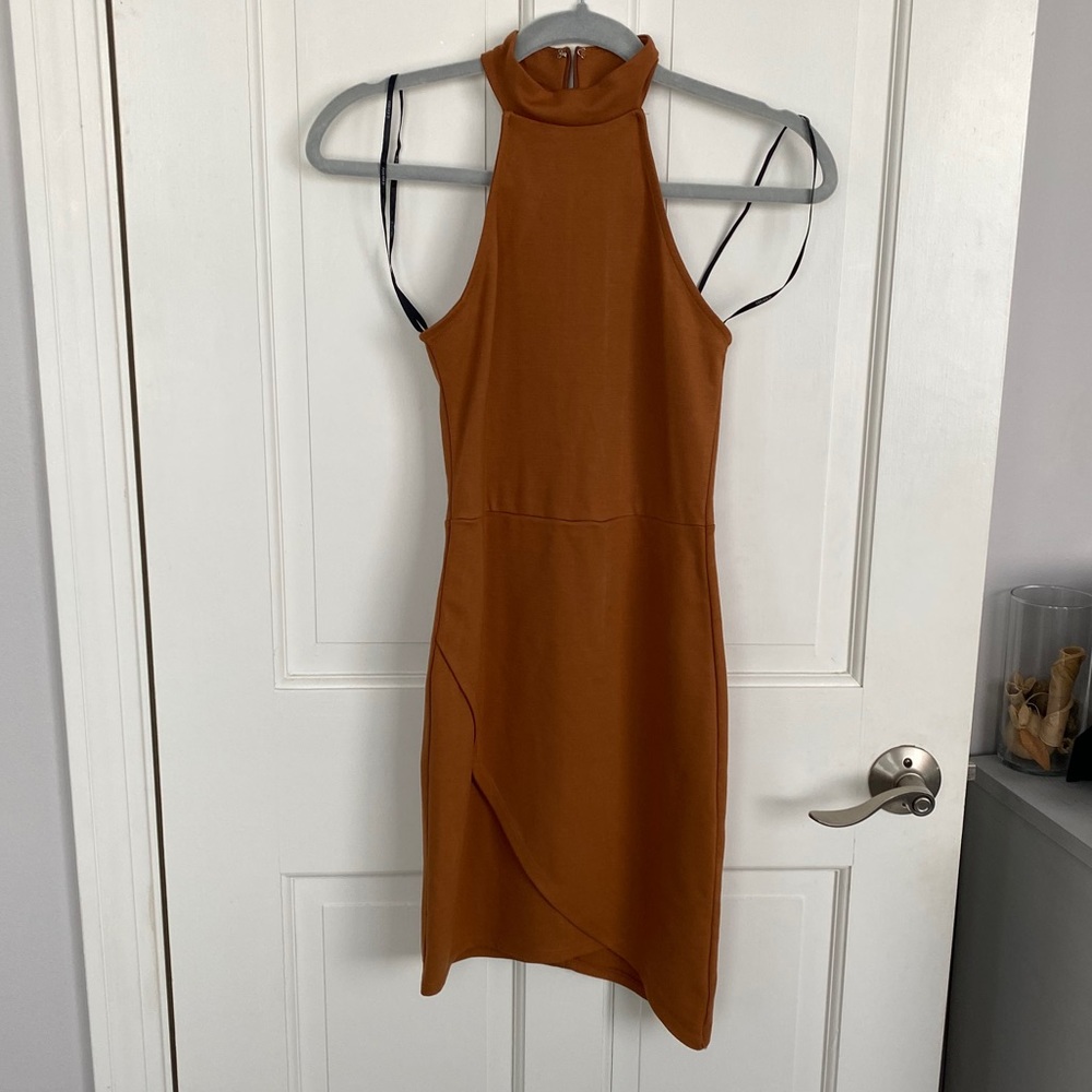 Bodycon asymmetrical bottom halter Dress